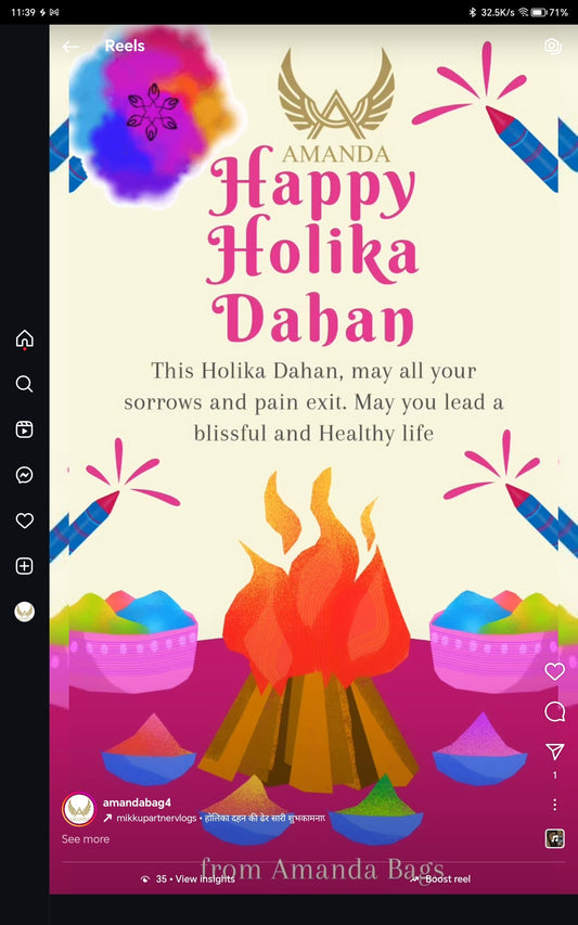 The Story of Holi Dahan & Festive Wishes from Amanda Bags