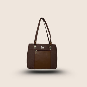 Amanda Vegan Leather Tote Bag for Women. (Dual Tone) – Brown