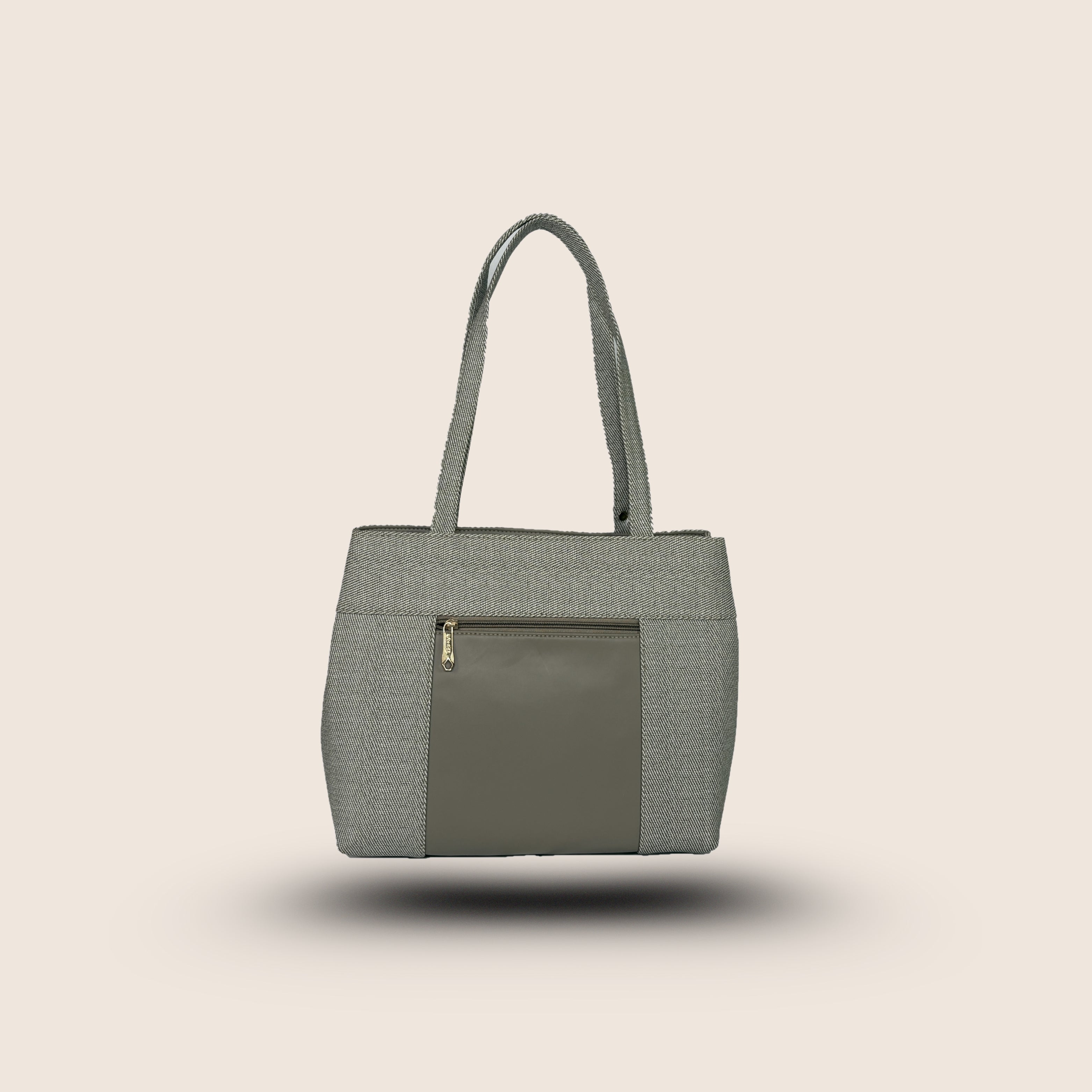 Amanda Vegan Leather Tote Bag for Women. (Dual Tone) – Silver