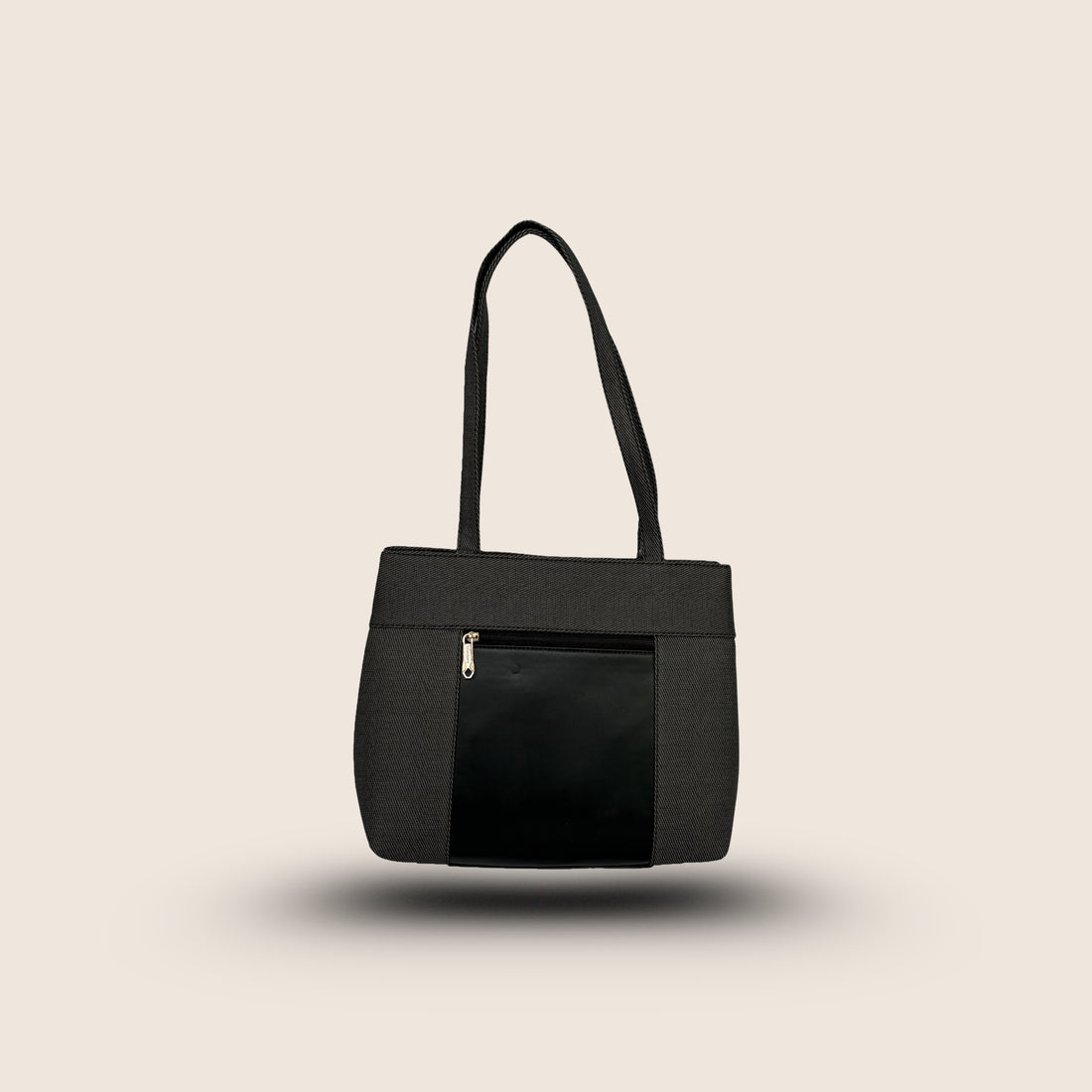 Amanda Vegan Leather Tote Bag for Women. (Dual Tone) – Black