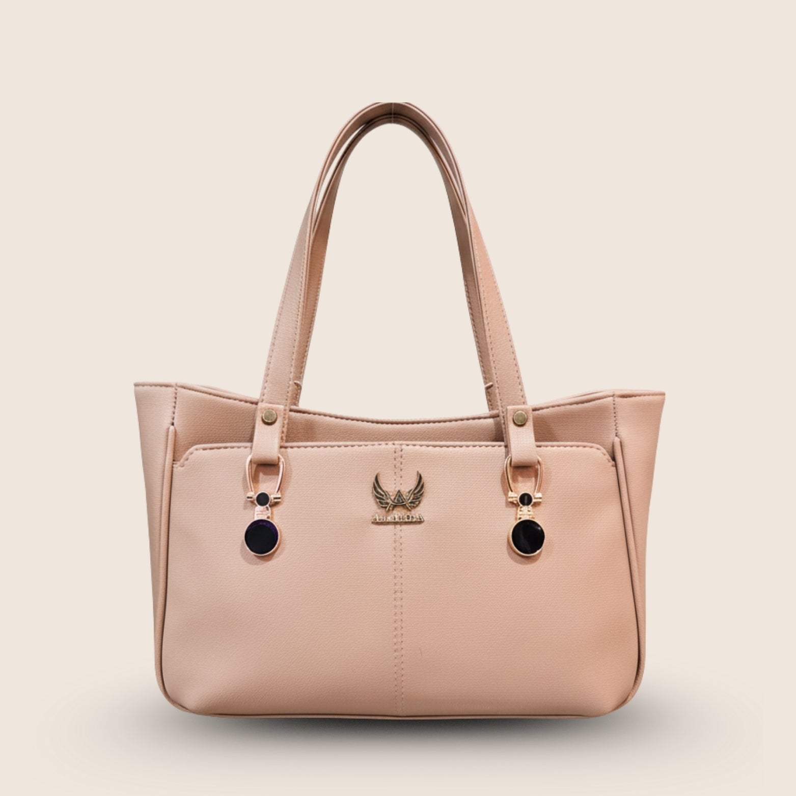 Blush Pink Vegan Leather Shoulder Handbag